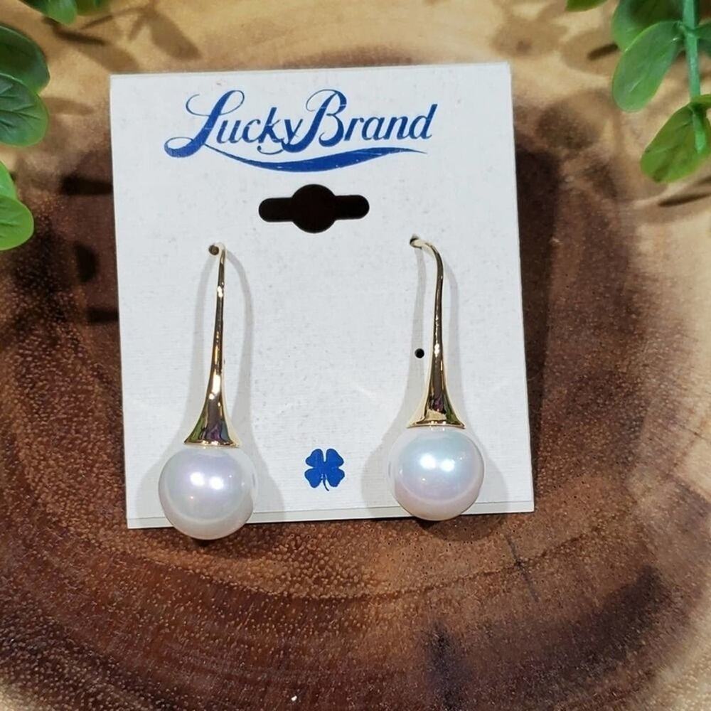 Lucky brand‎ gold tone jeweled earrings